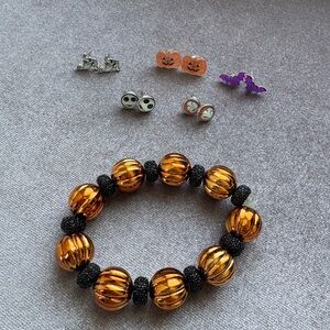 Assorted Halloween Jewelry - Bracelet & Earrings Set